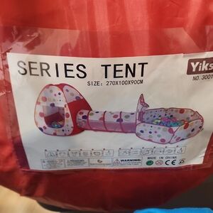 Red Polka Dot Play Tent with Tunnel 3-1 Yongersters' Play Tent Indoor, Foldable